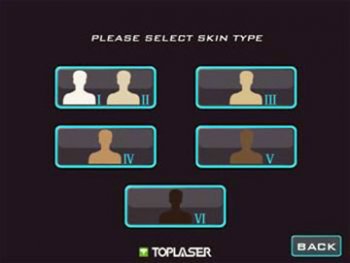 Интерфейс выбора фототипа кожи